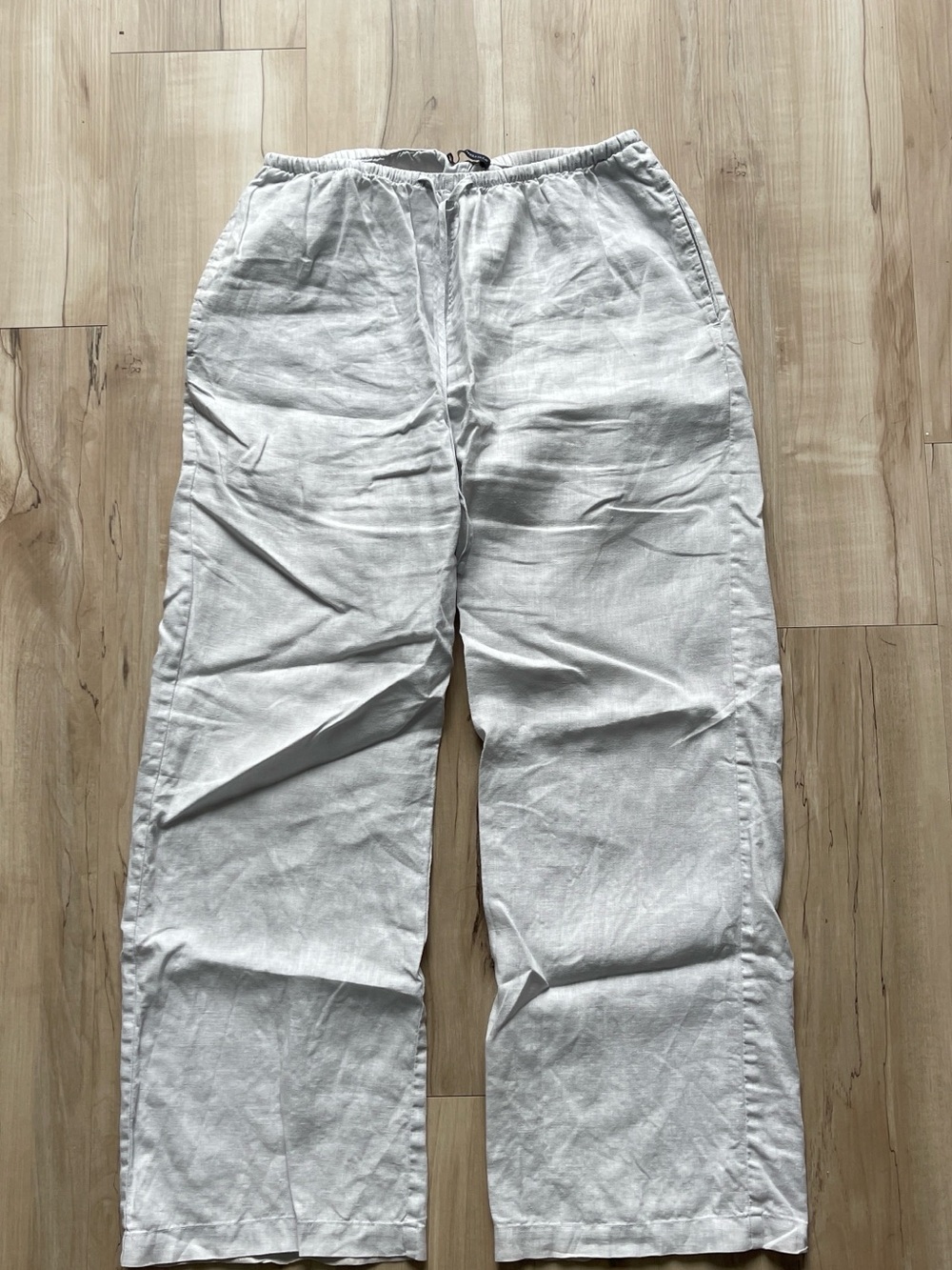 Brandy Melville Light Blue Wide-Leg Linen Pants